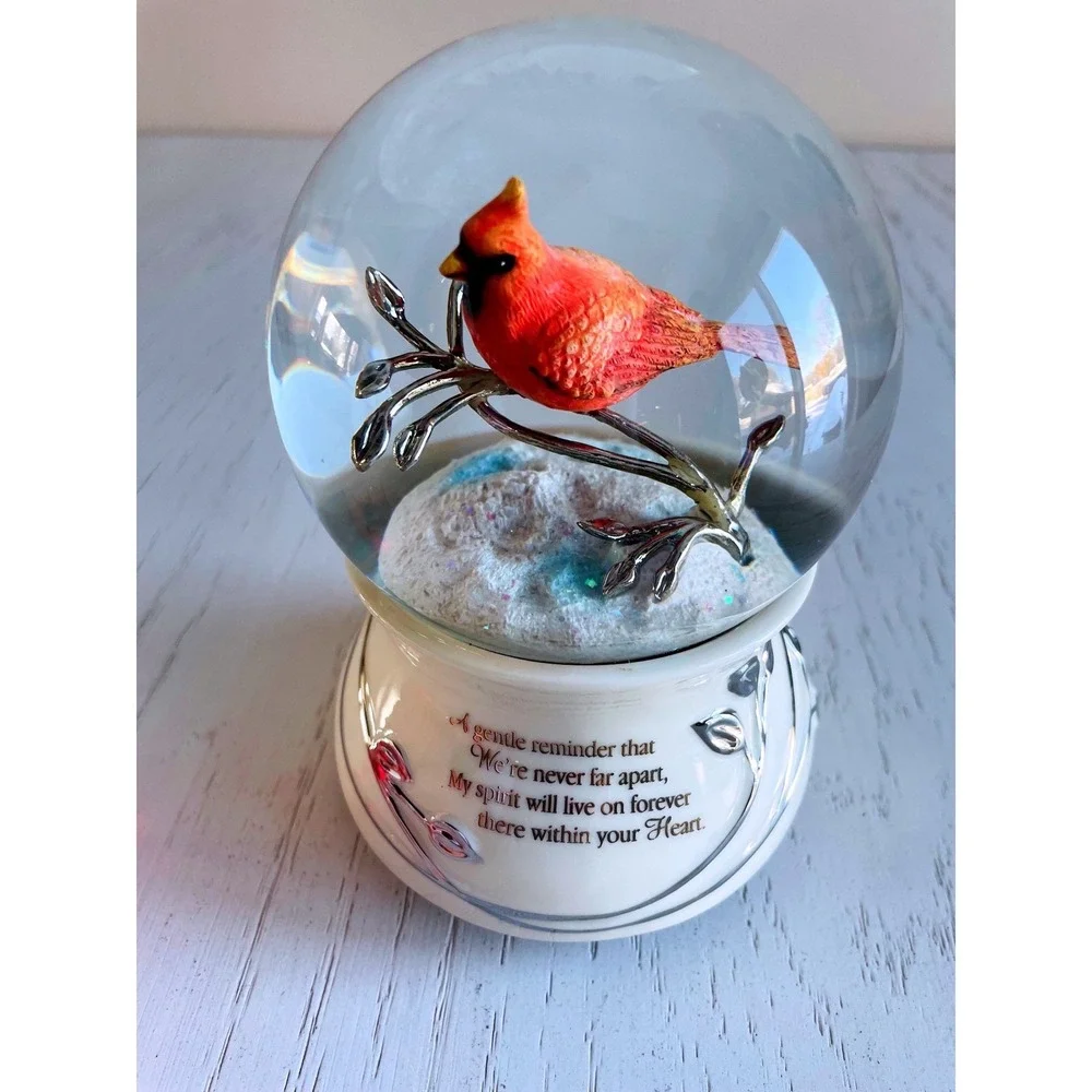 2016 The Bradford Exchange MESSENGER FROM HEAVEN Cardinal‎ Musical Glitter Globe